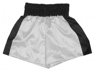 Old School Boxing Shorts , Boxing Trunks : KNBSH-301-Classic-White